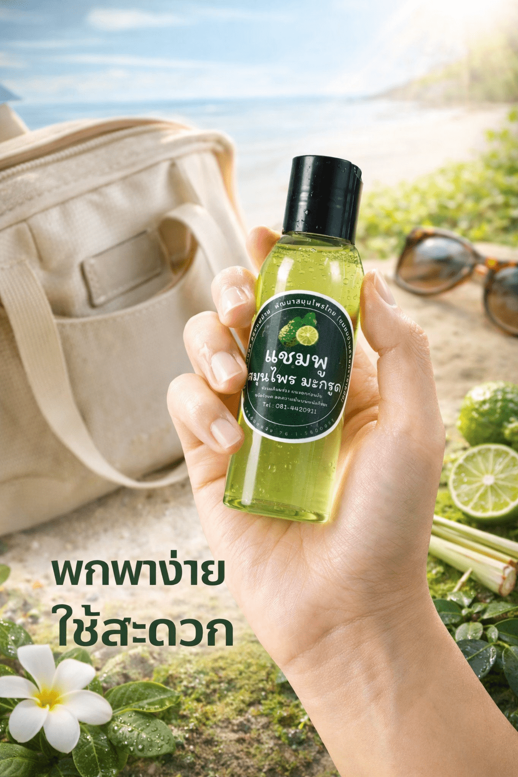 แชมพูสมุนไพรมะกรูด ขนาดพกพา