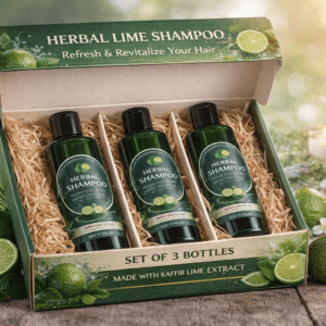 เซตแชมพูมะกรูดสมุนไพร 3 ขวด บ้านห้วยทรายเหนือ ลดรังแค ผมมัน