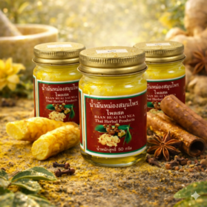 ยาหม่องสมุนไพรไพลสด บ้านห้วยทรายเหนือ ชุด 3 ชิ้น