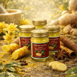 ยาหม่องสมุนไพรบ้านห้วยทรายเหนือ ชุด 5 ชิ้น บรรเทาปวดคลายเส้น